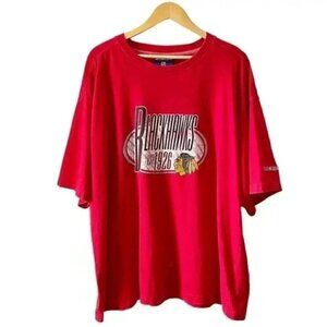 NHL Blueline Chicago Blackhawks T-Shirt Hockey Red Black Size 2XL